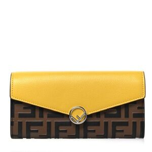 Fendi FF Zucca Continental Long Wallet in Embossed leather